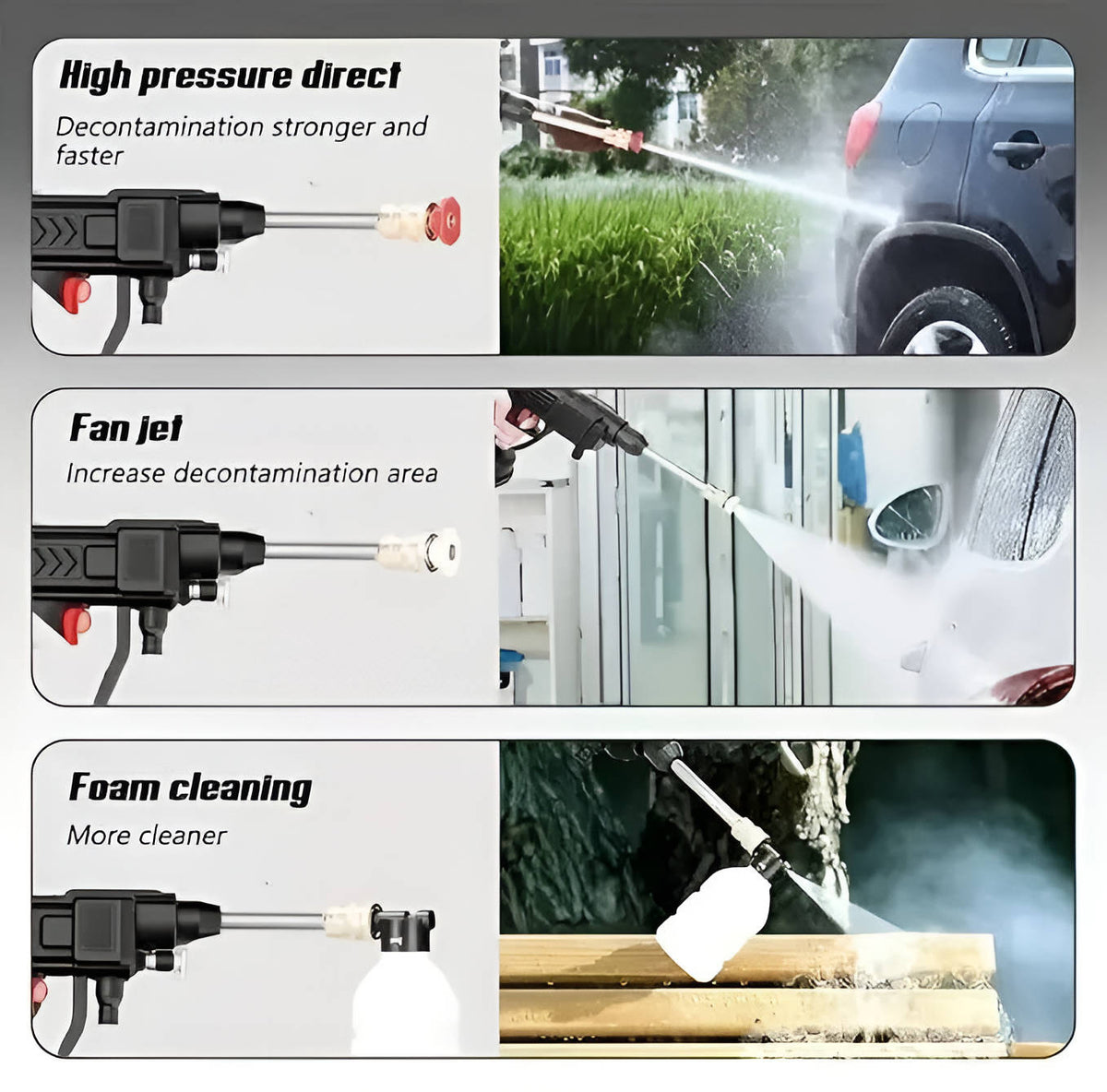 Cordless Pressure Washer with Dual Spray Patterns and Detergent Tank, Copper Nozzle