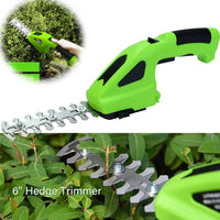 Rechargeable Cordless Hedge Trimmer and Grass Shear with Dual Blades