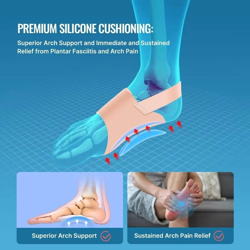 Adjustable Arch Support Inserts with Gel Cushioning for Foot Comfort