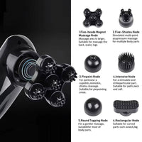 Handheld Corded Body Massager with 6 Attachments and Ergonomic Handle