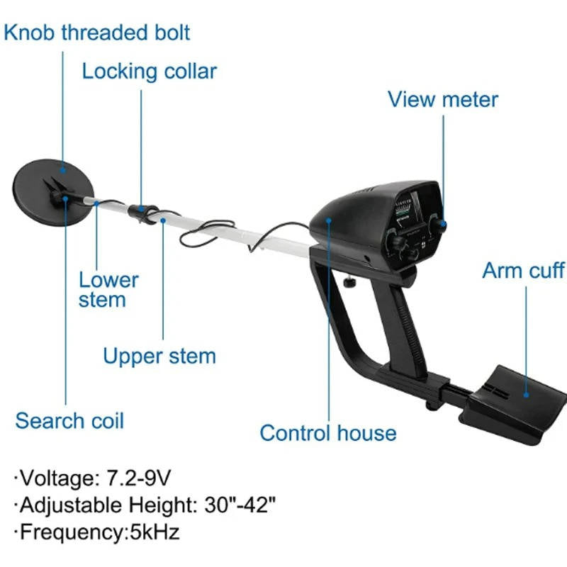 Underground Metal Detector with Waterproof Coil and Dual Search Modes