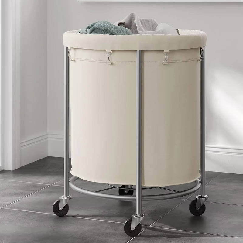 Laundry Basket with Wheels 29 Gallon, Removable Bag Tall Rolling Hamper for Easy Laundry Support