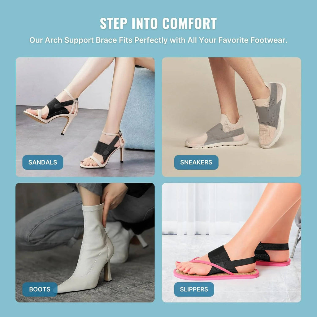 Adjustable Arch Support Inserts with Gel Cushioning for Foot Comfort