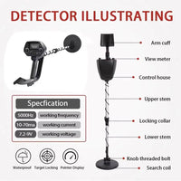 Underground Metal Detector with Waterproof Coil and Dual Search Modes