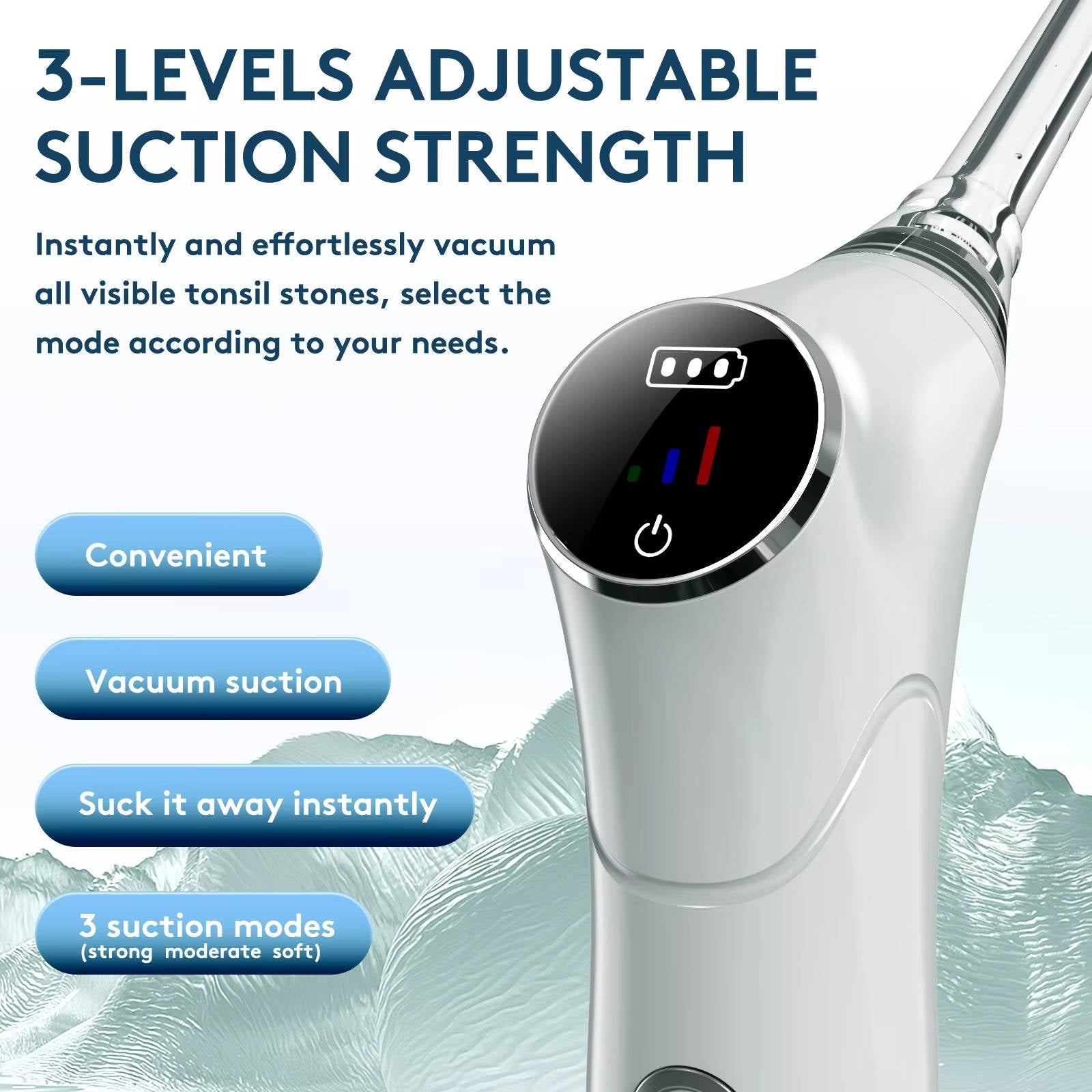 Rechargeable Oral Cleaning Tool with 3 Suction Levels