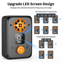 Ultrasonic Dog Bark Training Device with Rechargeable Battery and LED Screen