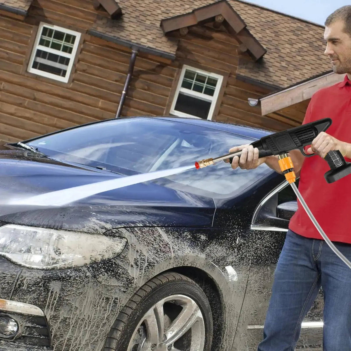 Cordless Pressure Washer with Dual Spray Patterns and Detergent Tank, Copper Nozzle