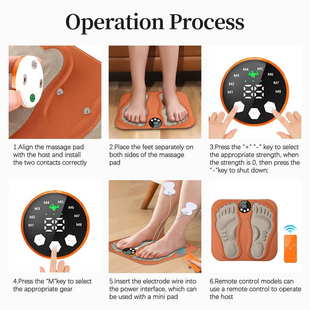 Portable EMS Foot Massage Mat with Remote Control