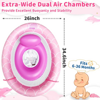 Baby Pool Float with Adjustable Canopy, Mesh Seat and Stable Base for Pool Use