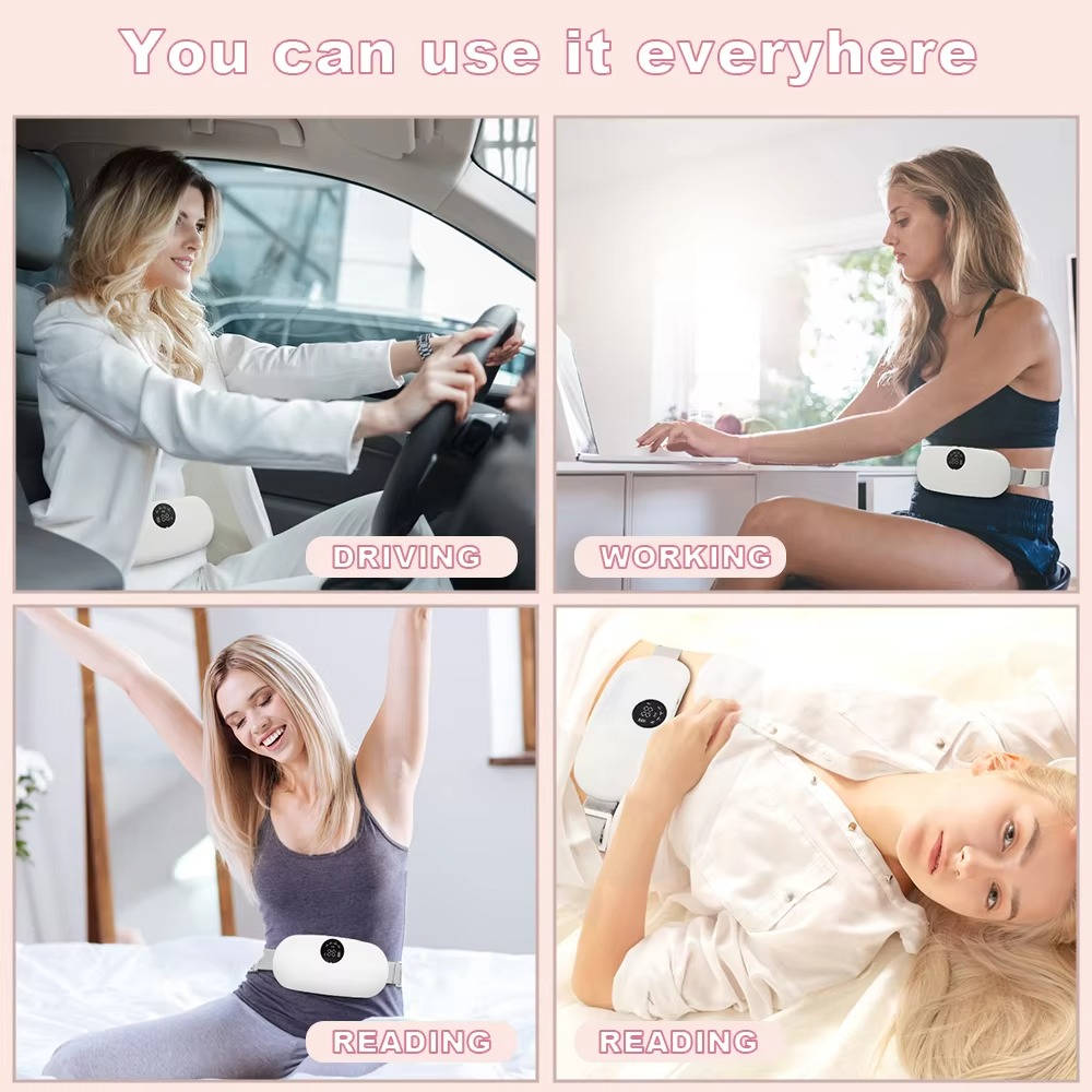 Portable Heating Pad with 3 Heat Levels and 8 Massage Modes