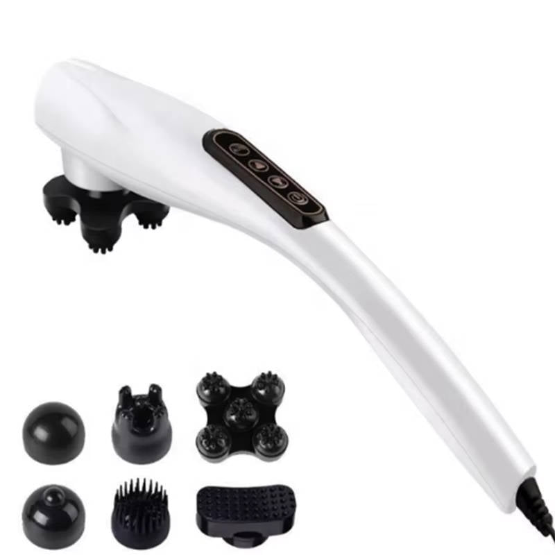 Handheld Corded Body Massager with 6 Attachments and Ergonomic Handle