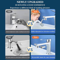 Rotating Faucet Aerator Extender with 2 Spray Modes for Sink