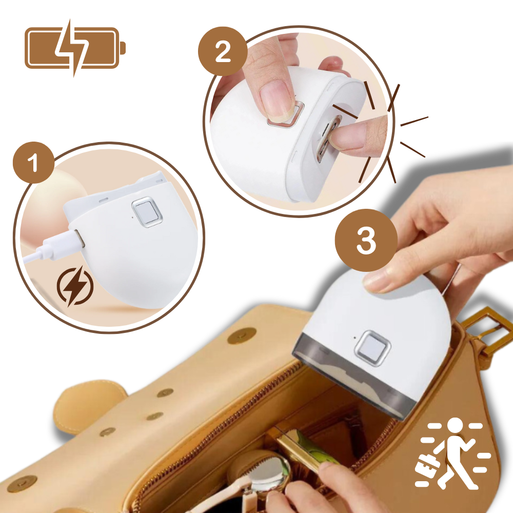 Electric Nail Grinder with Automatic Trimming and Built-In Light, Dual Speed