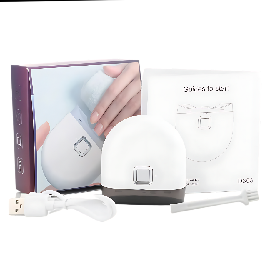 Electric Nail Grinder with Automatic Trimming and Built-In Light, Dual Speed