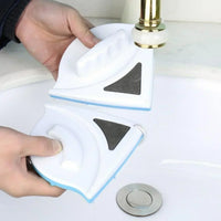 Dual-Sided Magnetic Window Cleaner with Magnetic Lock System