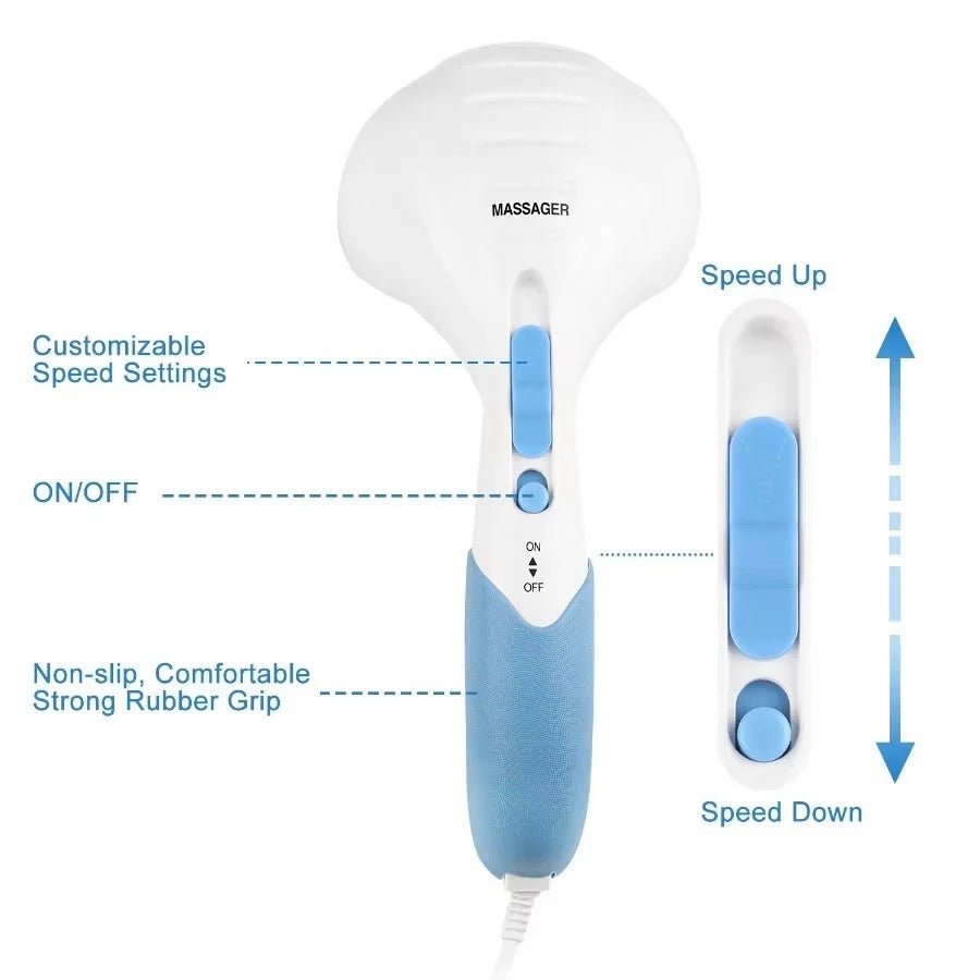 Electric Handheld Percussion Massager with Dual Heads - Marova Shop
