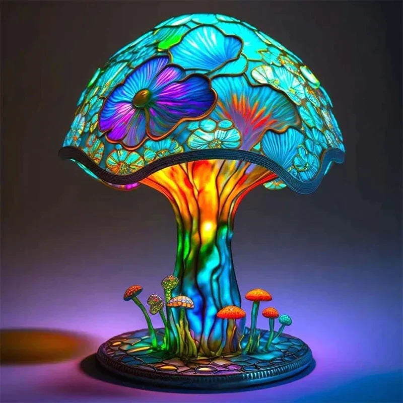 Enchanting Stained Glass Table Lamp - DreamGlow-Lotus flower-Nora Luxe