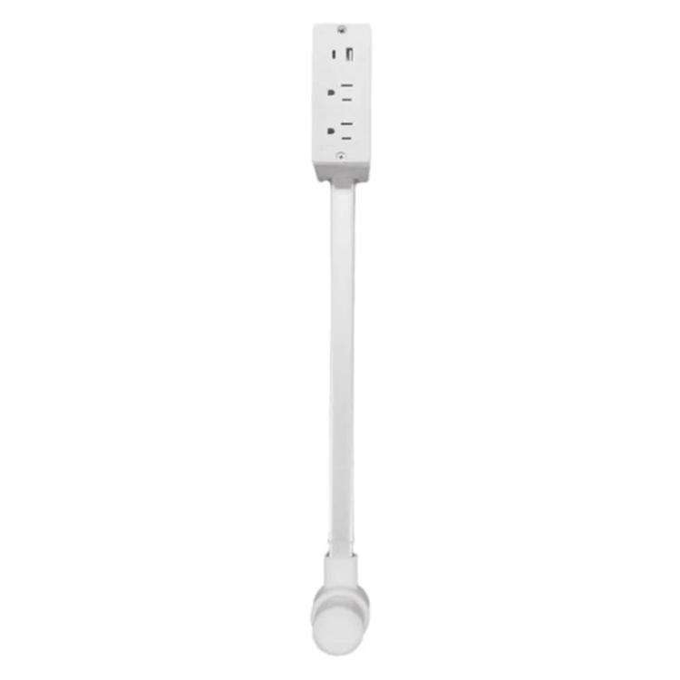 Retractable Power Outlet with 2 AC Sockets and Dual USB Charging Ports