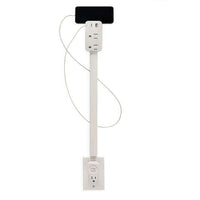 Retractable Power Outlet with 2 AC Sockets and Dual USB Charging Ports