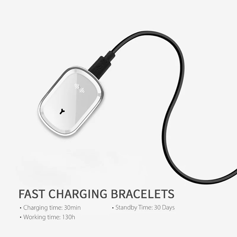 Ultrasonic Mosquito Repellent Bracelet with Three Intensity Modes and 130-Hour Battery