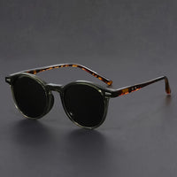 Round Tortoiseshell Sunglasses with Polycarbonate Frame and Decorative Lenses