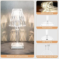 LED Crystal Table Lamp with Elegant Diamond Design