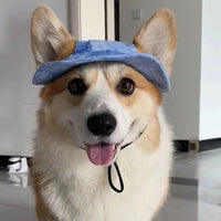 Dog Sun Hat with Brim and Adjustable Strap