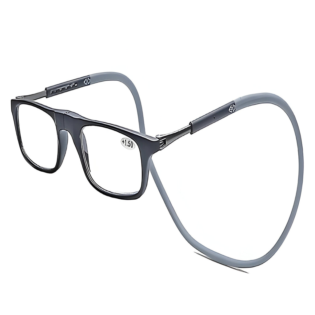 Magnetic Reading Glasses with Neck Loop and Split Bridge Design
