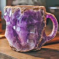 Clear Crystal Coffee Mug with Modern Mineral Glass Look