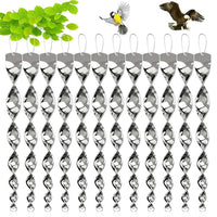 Reflective Spiral Bird Deterrent Rod with Wind-Powered Rotation and Hanging Rope