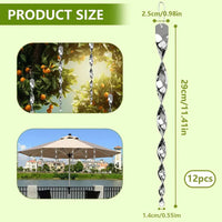 Reflective Spiral Bird Deterrent Rod with Wind-Powered Rotation and Hanging Rope