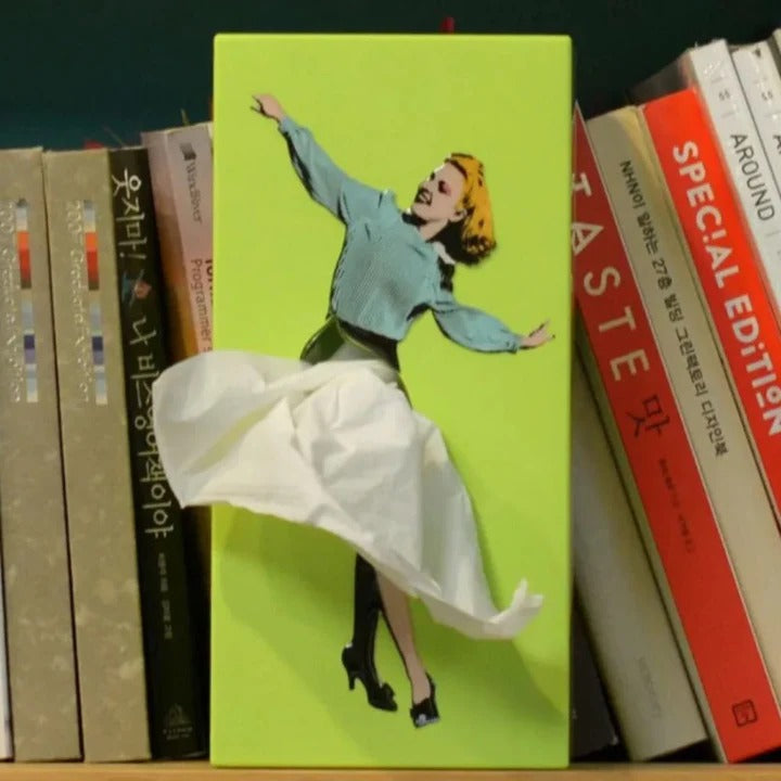 Tissue Box Cover with Lifting Skirt Design and Weighted Base