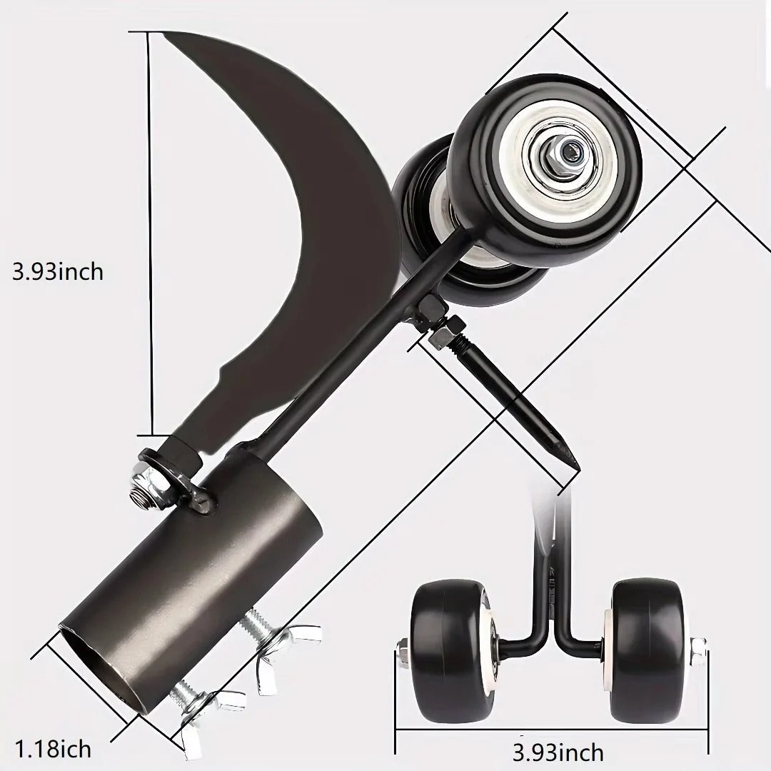 Standing Crevice Weed Puller - Heavy-Duty Metal Roller Tool