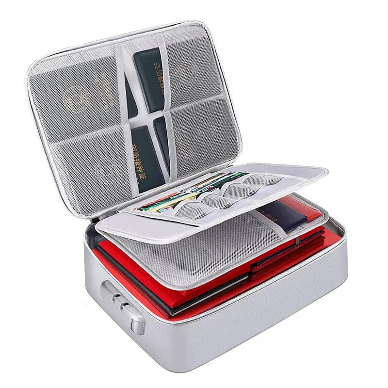 Travel Document Bag with Zip Closure and Multiple Sections for Home Travel
