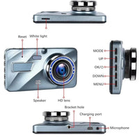Dual Lens Front and Rear Dash Camera with 1080P Night Vision and Loop Recording