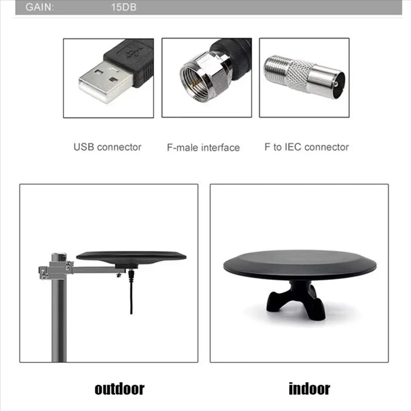 Outdoor Antenna for Local Channels with Adjustable Positioning Mount