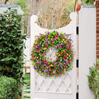 Faux Floral Door Wreath for Window and Seasonal Home Decoration