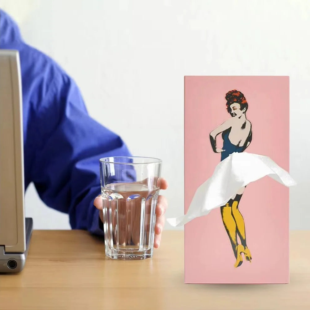 Vintage Style Tissue Holder for Dresser, Bathroom Counter, and Bedside Table