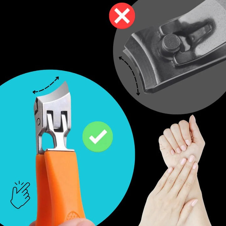 Wide Jaw Nail Clipper with Sharp Stainless Steel Blade