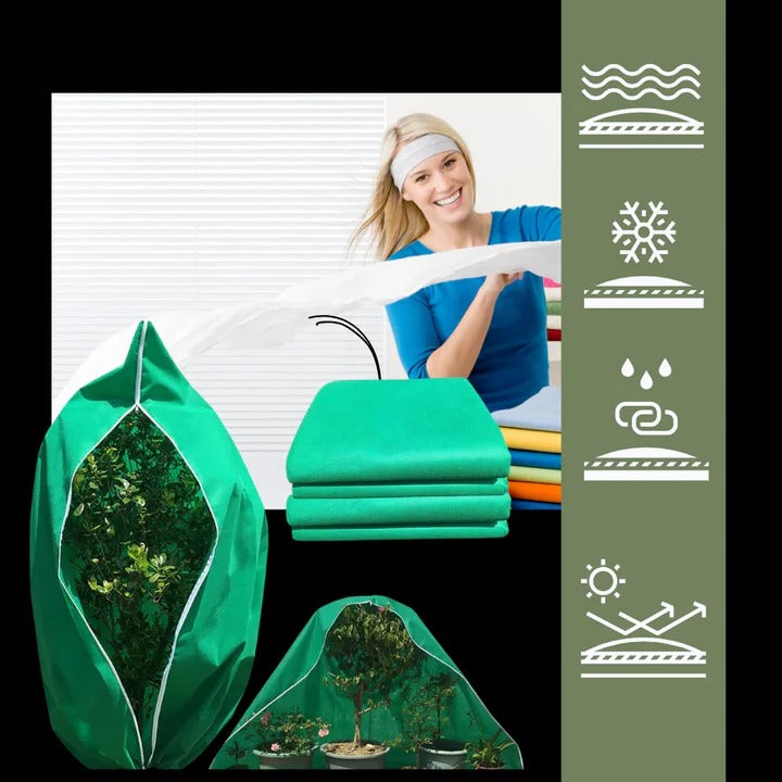Reusable Plant Cover Bags with Zipper and Drawstring Base