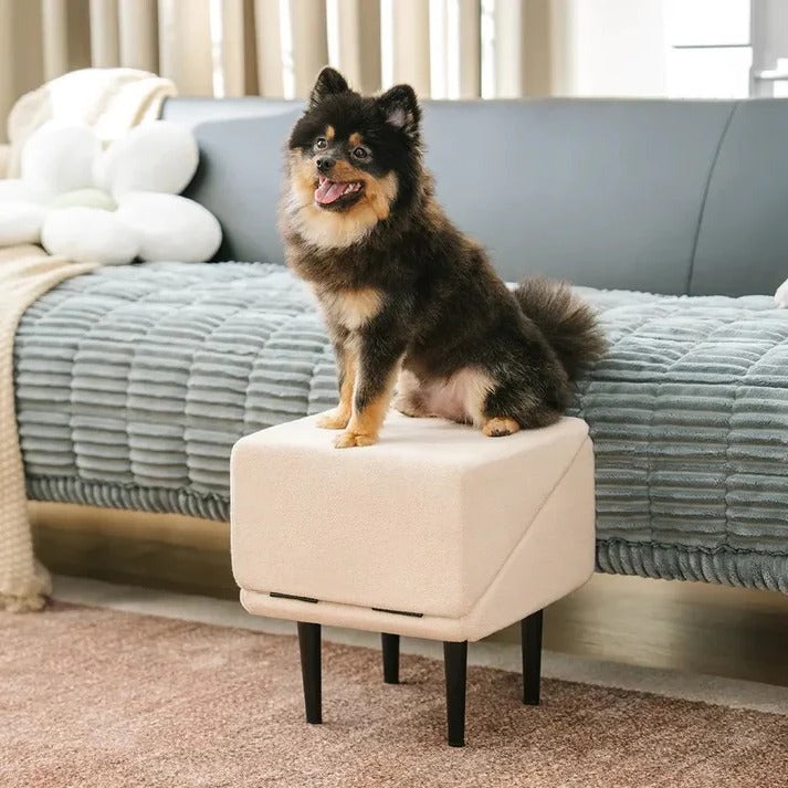 Foldable Pet Ramp with Step Design for Dogs