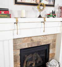 Adjustable Stocking and Garland Holder for Fireplace Mantle Decor