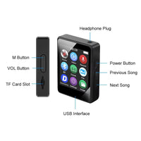 Portable MP3 Player with Bluetooth Audio LED Display and MP4 Playback