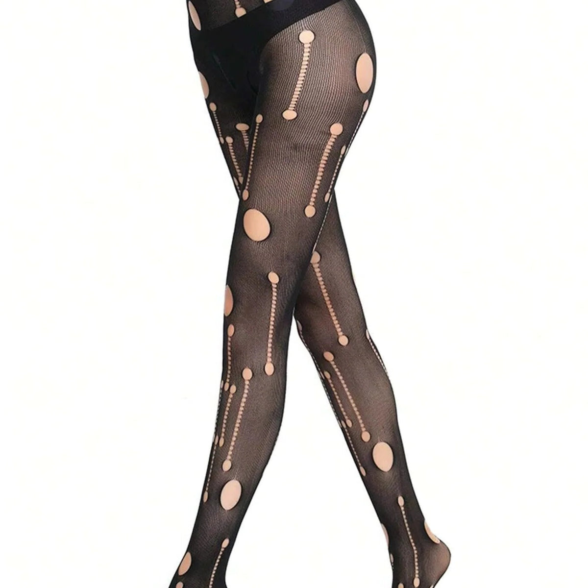 Lace Fishnet Stockings with Gothic Pattern Design for Women