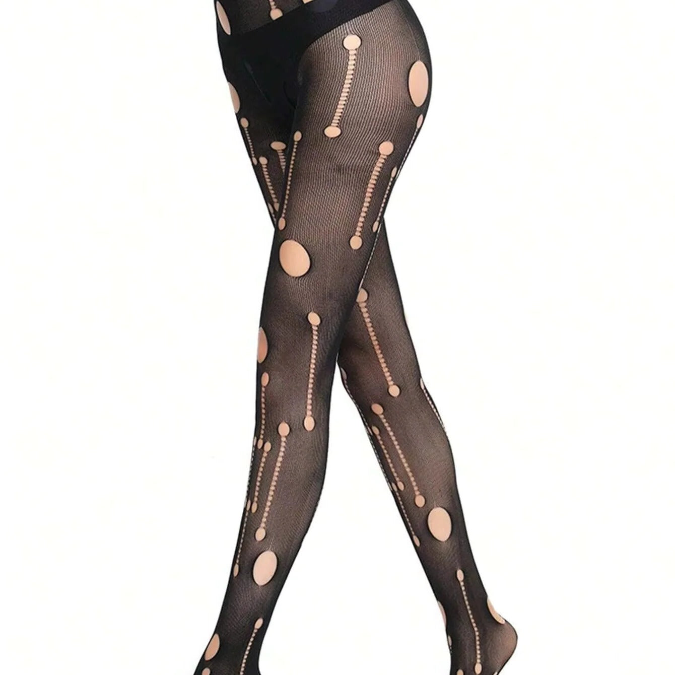 Lace Fishnet Stockings with Gothic Pattern Design for Women
