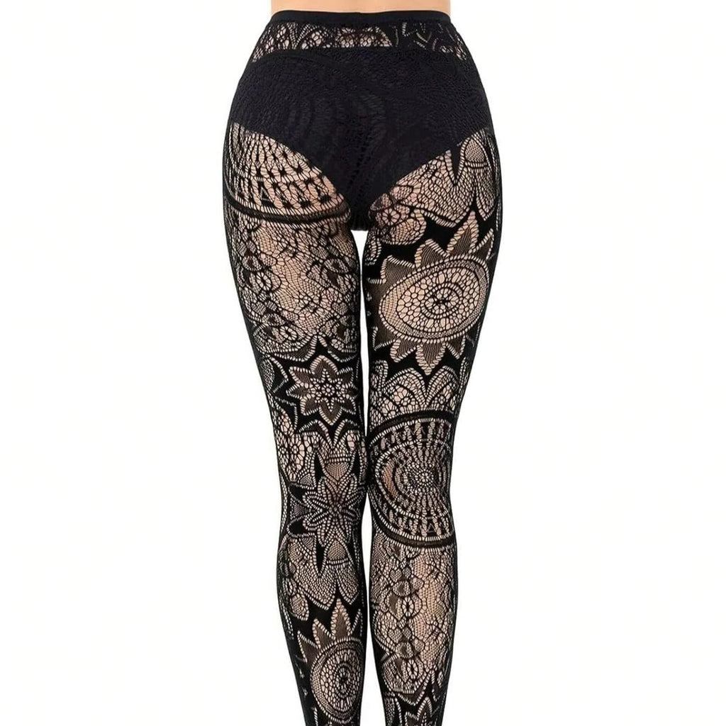 Lace Fishnet Stockings with Gothic Pattern Design for Women
