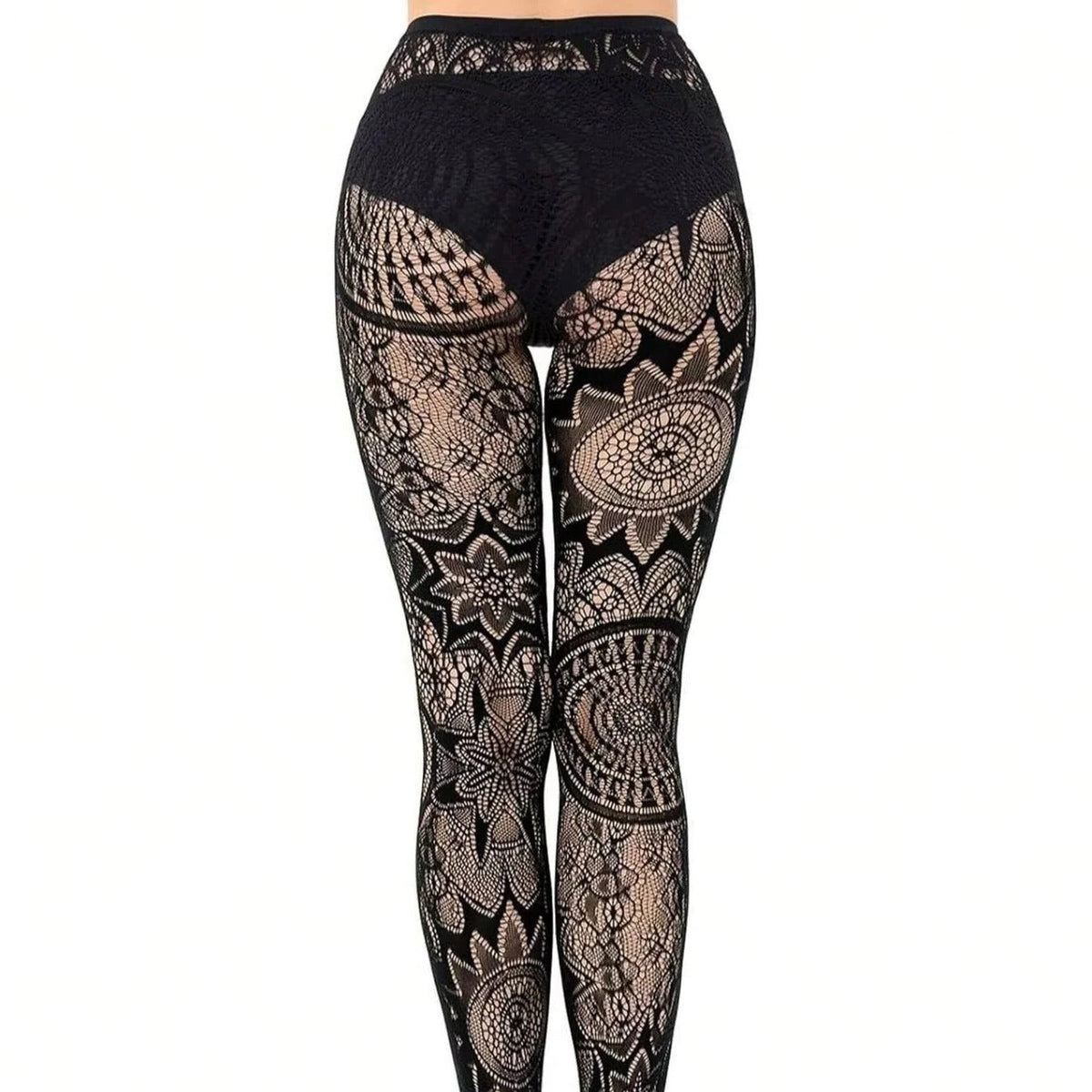 Lace Fishnet Stockings with Gothic Pattern Design for Women