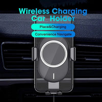 Automatic Clamping Wireless Charging Mount for Car Dashboard