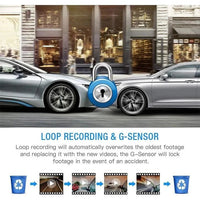 Dual Dash Cam with 1080P Recording Wide Angle Lens and 4 Inch LCD Screen