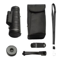 Compact Monocular Scope for Bird Watching and Hiking, 40x60 Magnification with Phone Mount